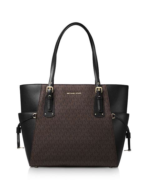 michael kors voyager east west tote- brown|Michael Kors voyager signature tote.